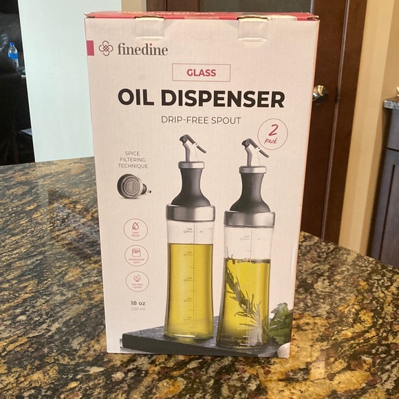 Fine Dine Other - FineDine Olive Oil Dispenser Bottles, Glass Oil and Vinegar Dispenser S…